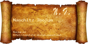 Naschitz Ibolya névjegykártya